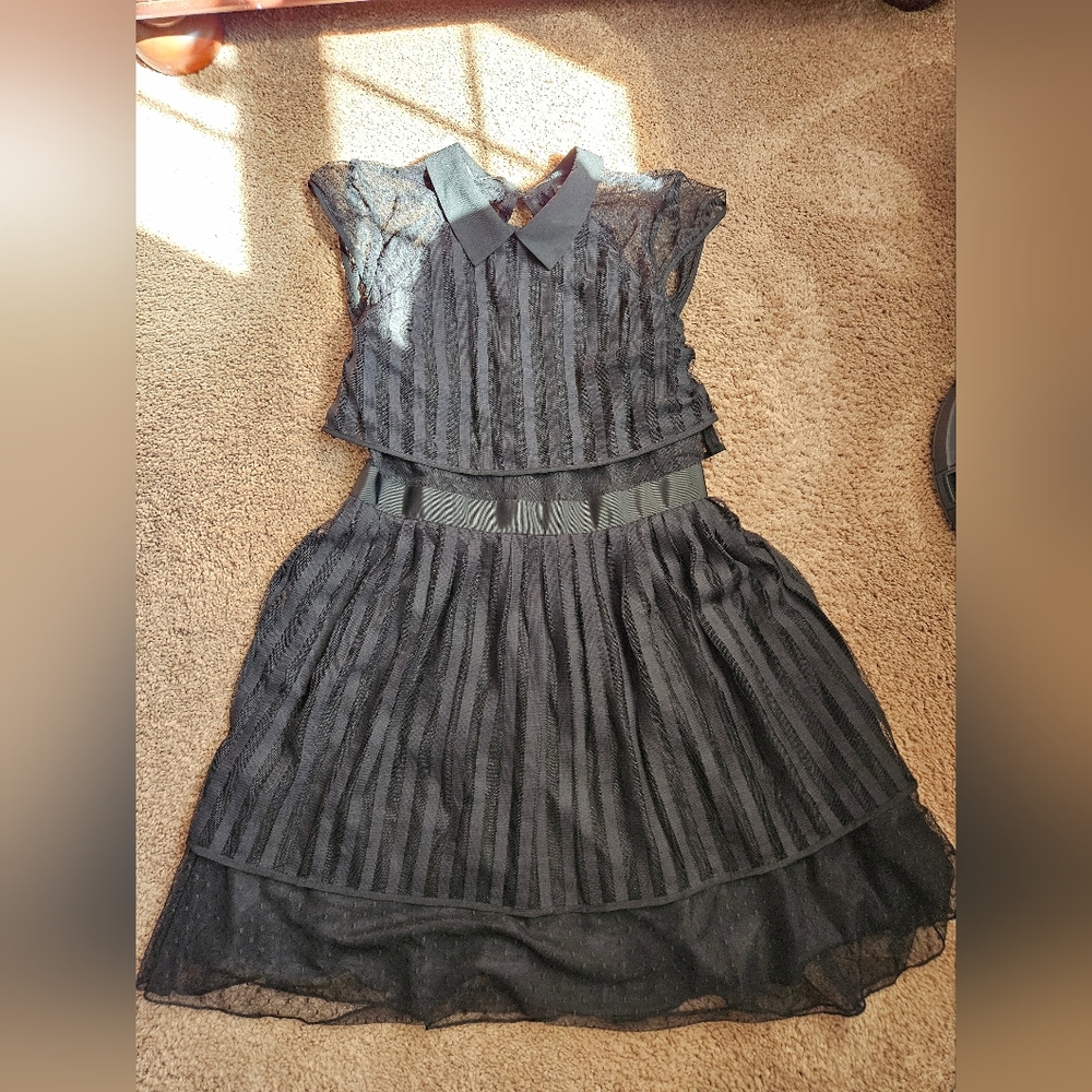 Scotch & Soda Les Filles Black Double Layer dress sz XL